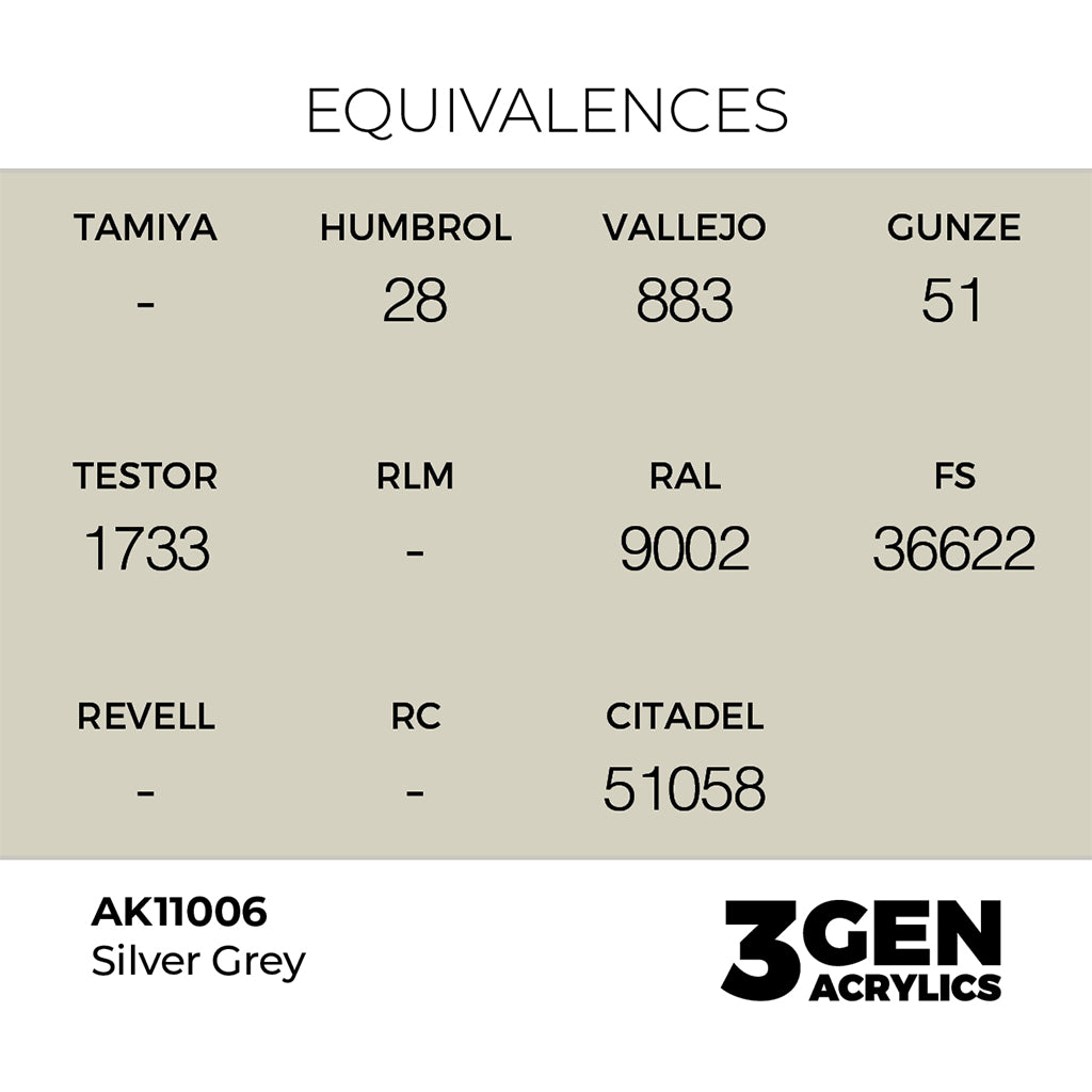 AK - Silver Grey (18ml) - 3Gen Acrylics