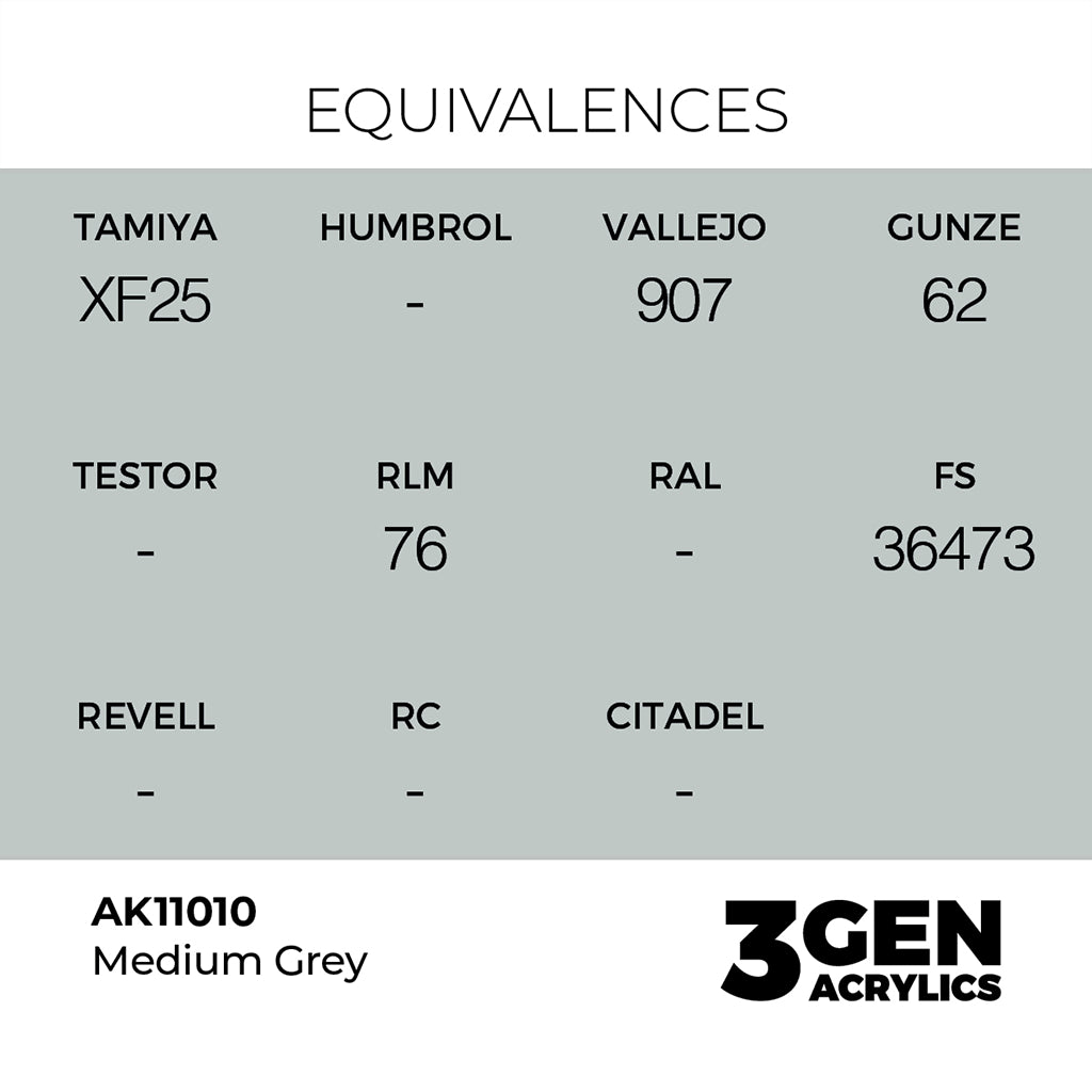AK - Medium Grey (18ml) - 3Gen Acrylics