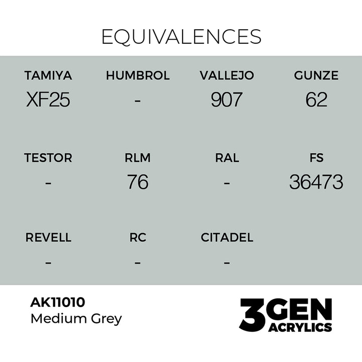 AK - Medium Grey (18ml) - 3Gen Acrylics