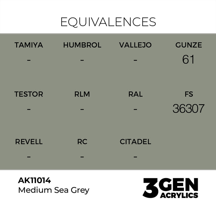 AK - Medium Sea Grey (18ml) - 3Gen Acrylics