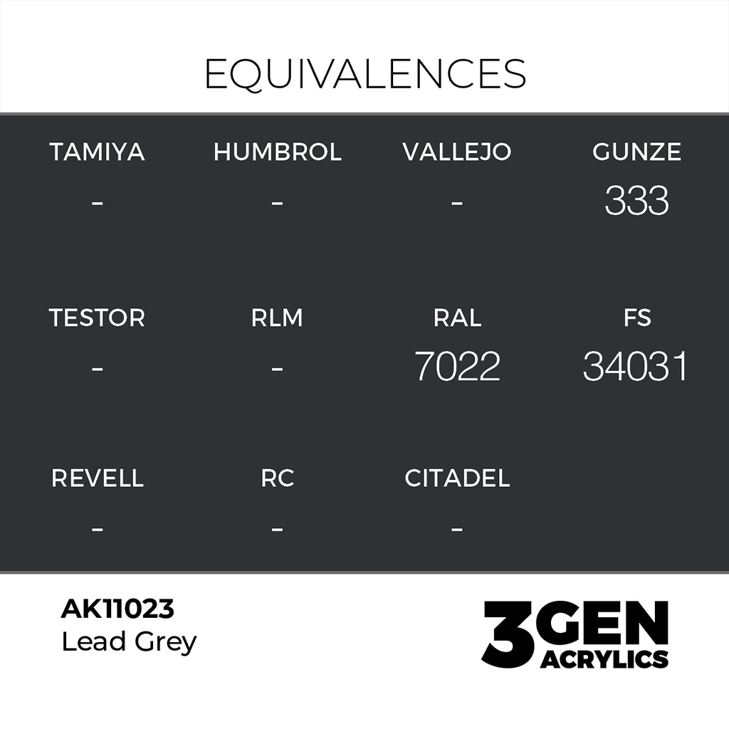AK - Lead Grey (18ml) - 3Gen Acrylics