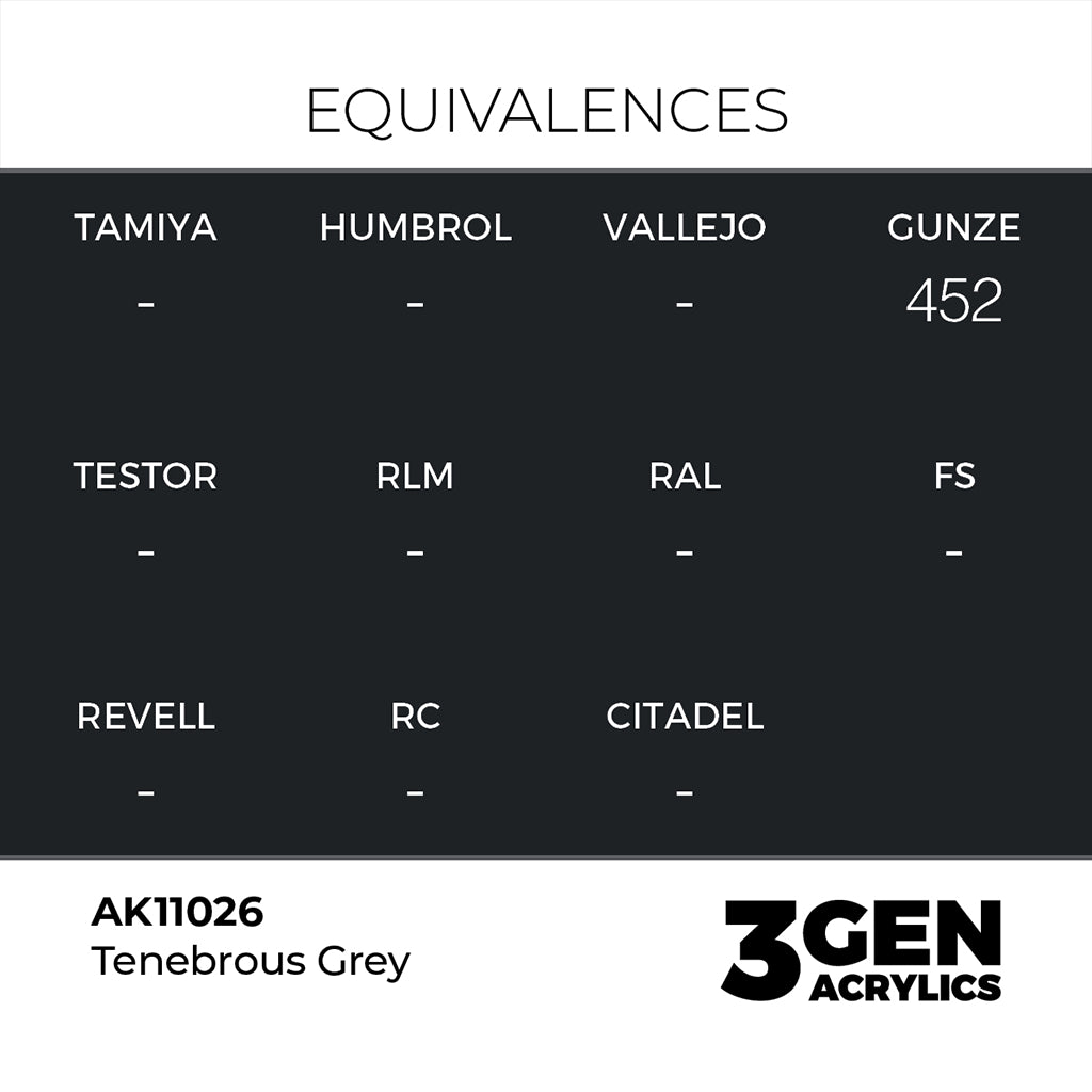 AK - Tenebrous Grey (18ml) - 3Gen Acrylics