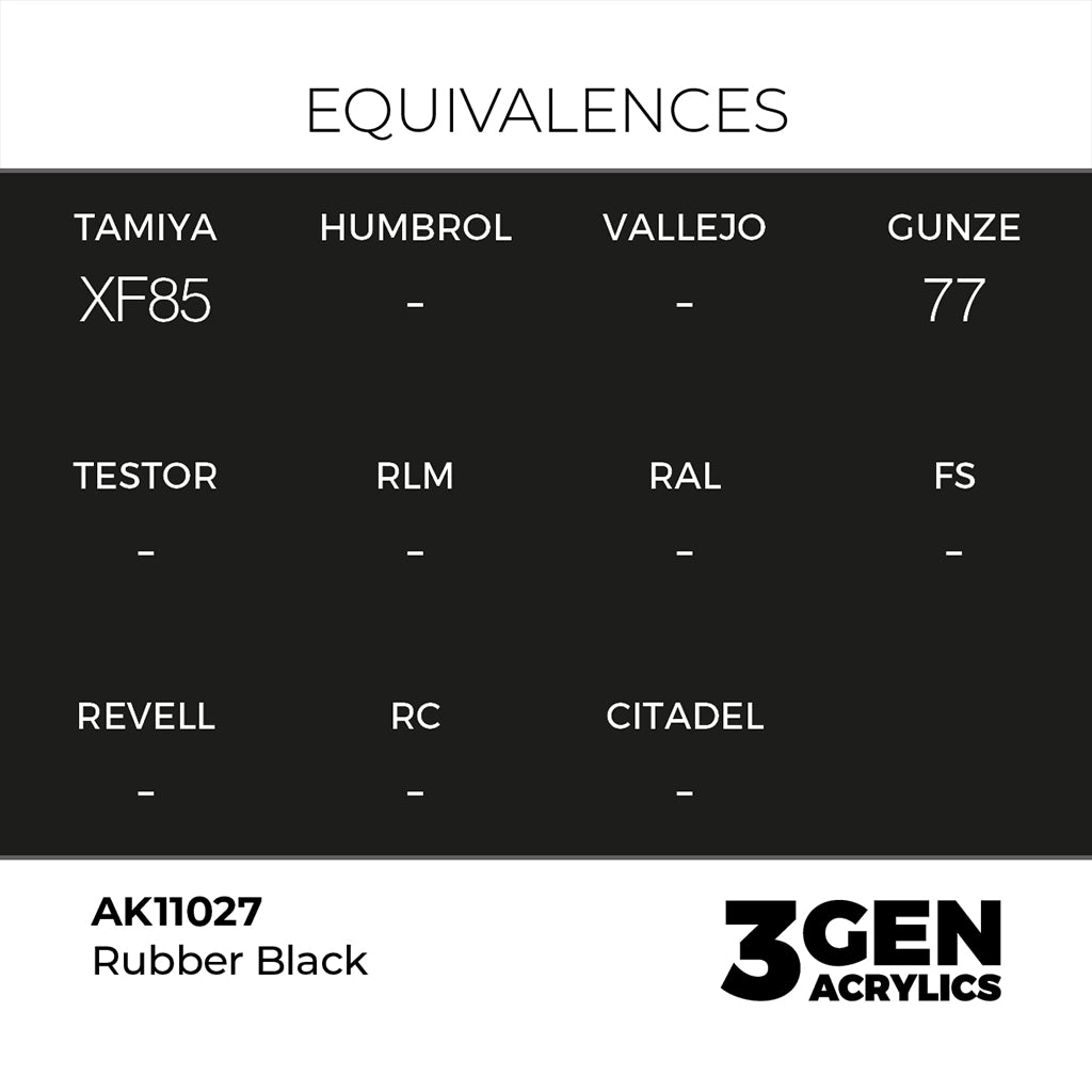 AK - Rubber Black (18ml) - 3Gen Acrylics