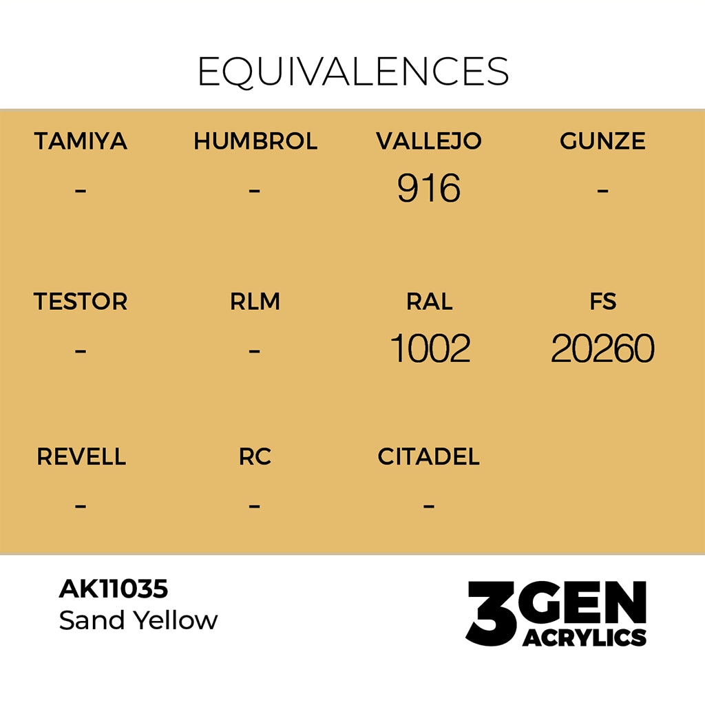 AK - Sand Yellow (18ml) - 3Gen Acrylics
