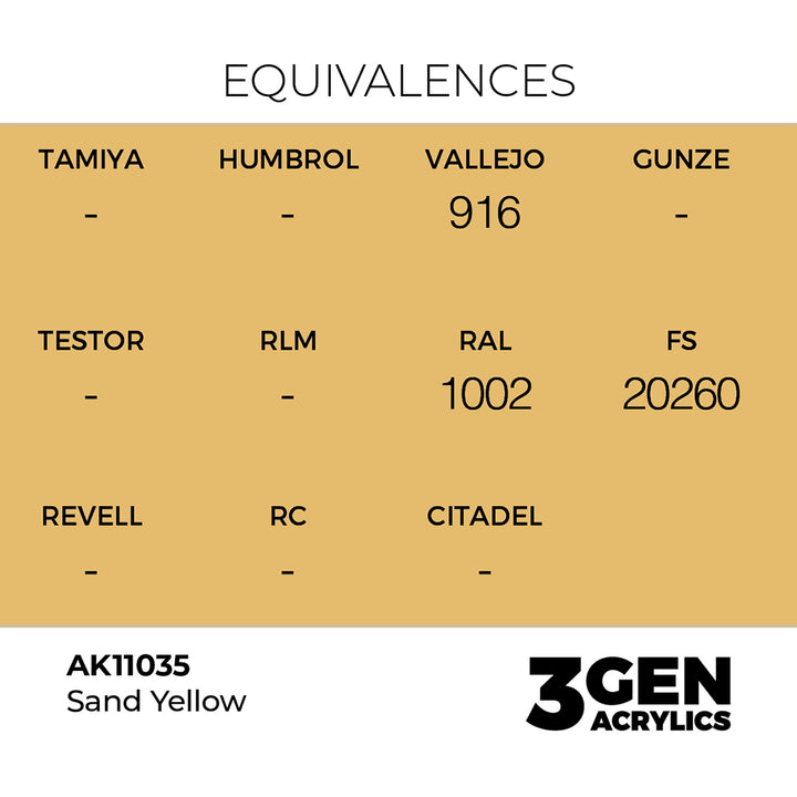 AK - Sand Yellow (18ml) - 3Gen Acrylics