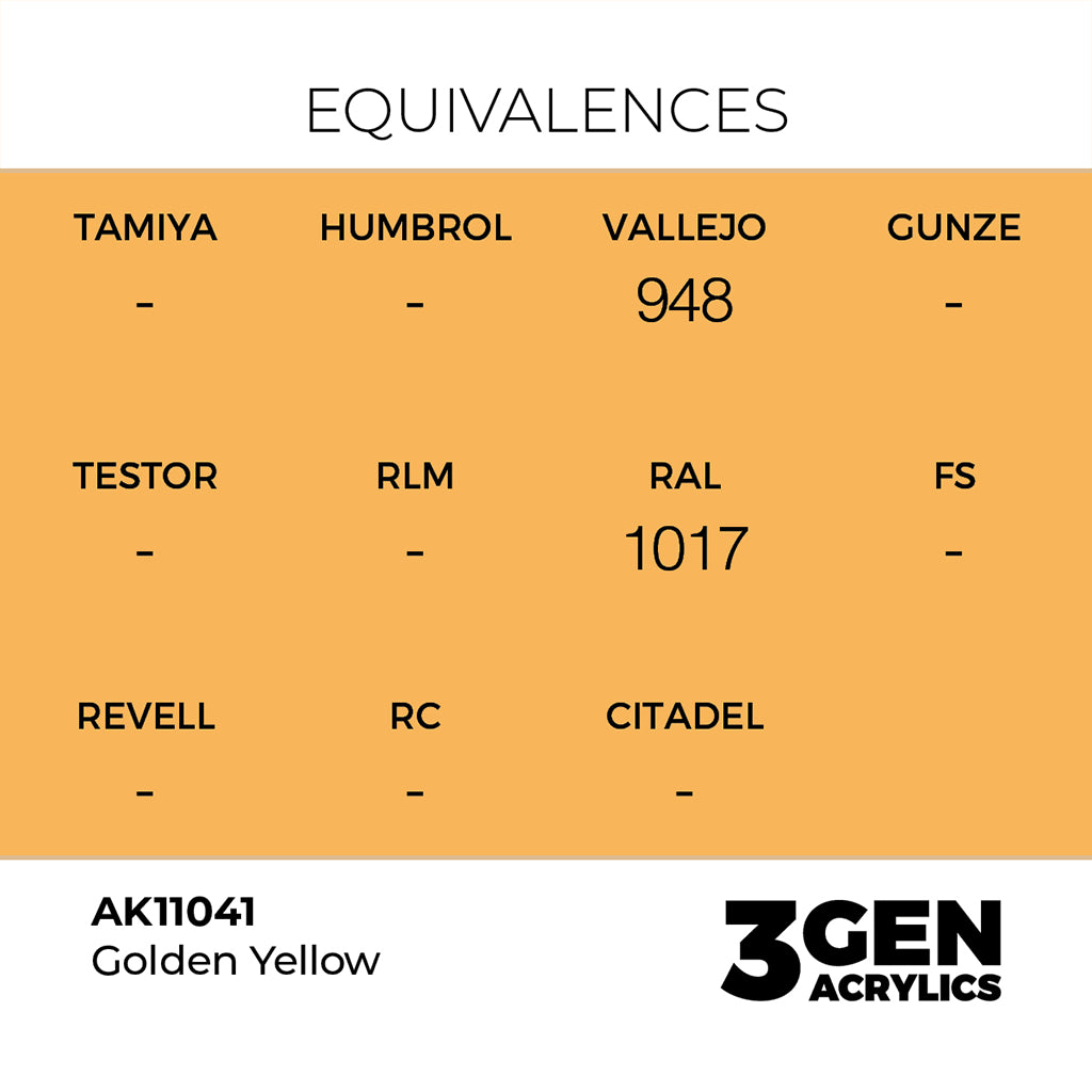 AK - Golden Yellow (18ml) - 3Gen Acrylics