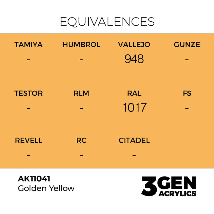 AK - Golden Yellow (18ml) - 3Gen Acrylics