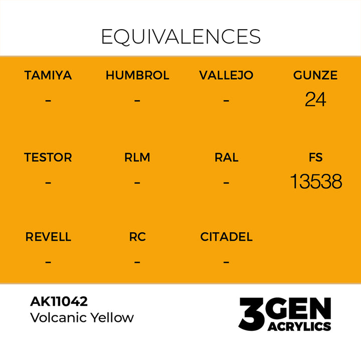 AK - Volcanic Yellow (18ml) - 3Gen Acrylics