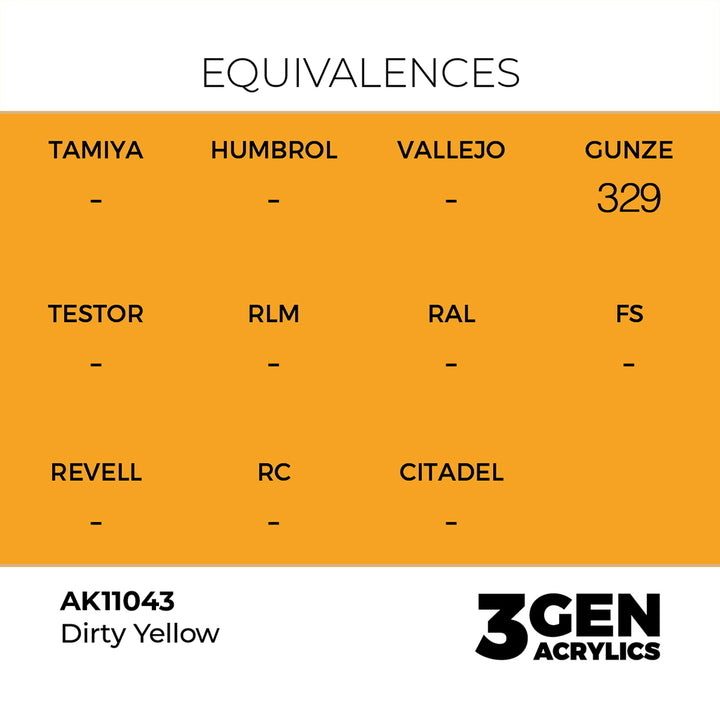 AK - Dirty Yellow (18ml) - 3Gen Acrylics
