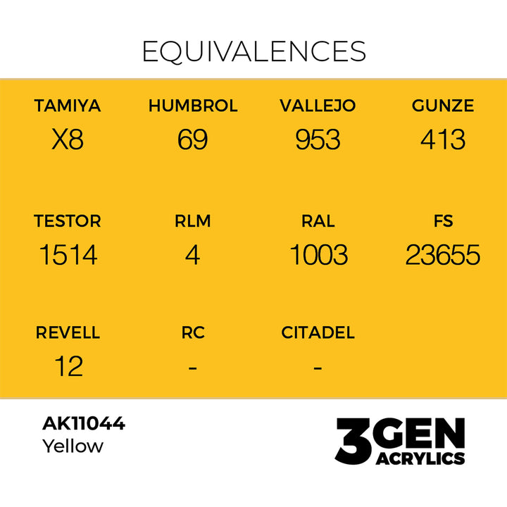 AK - Yellow (18ml) - 3Gen Acrylics