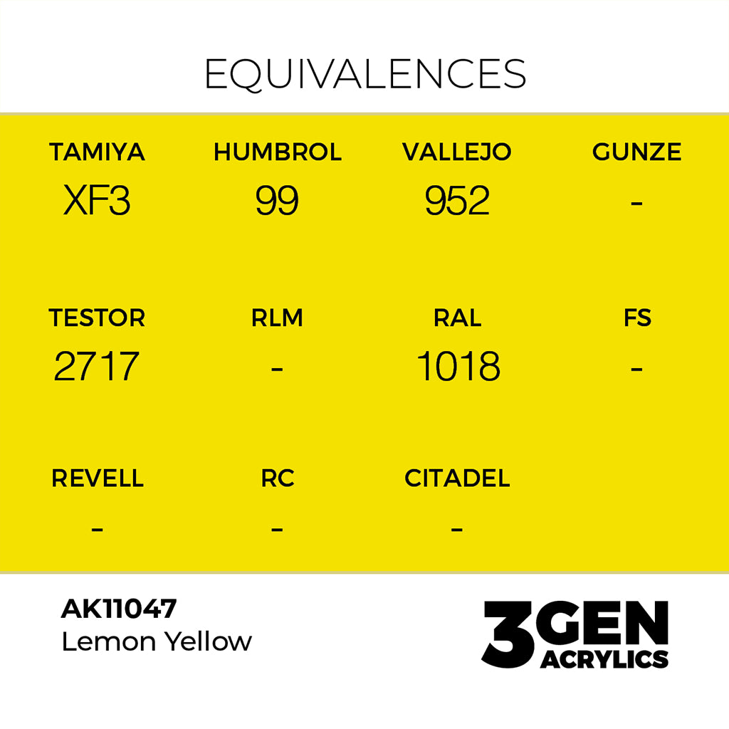 AK - Lemon Yellow (18ml) - 3Gen Acrylics