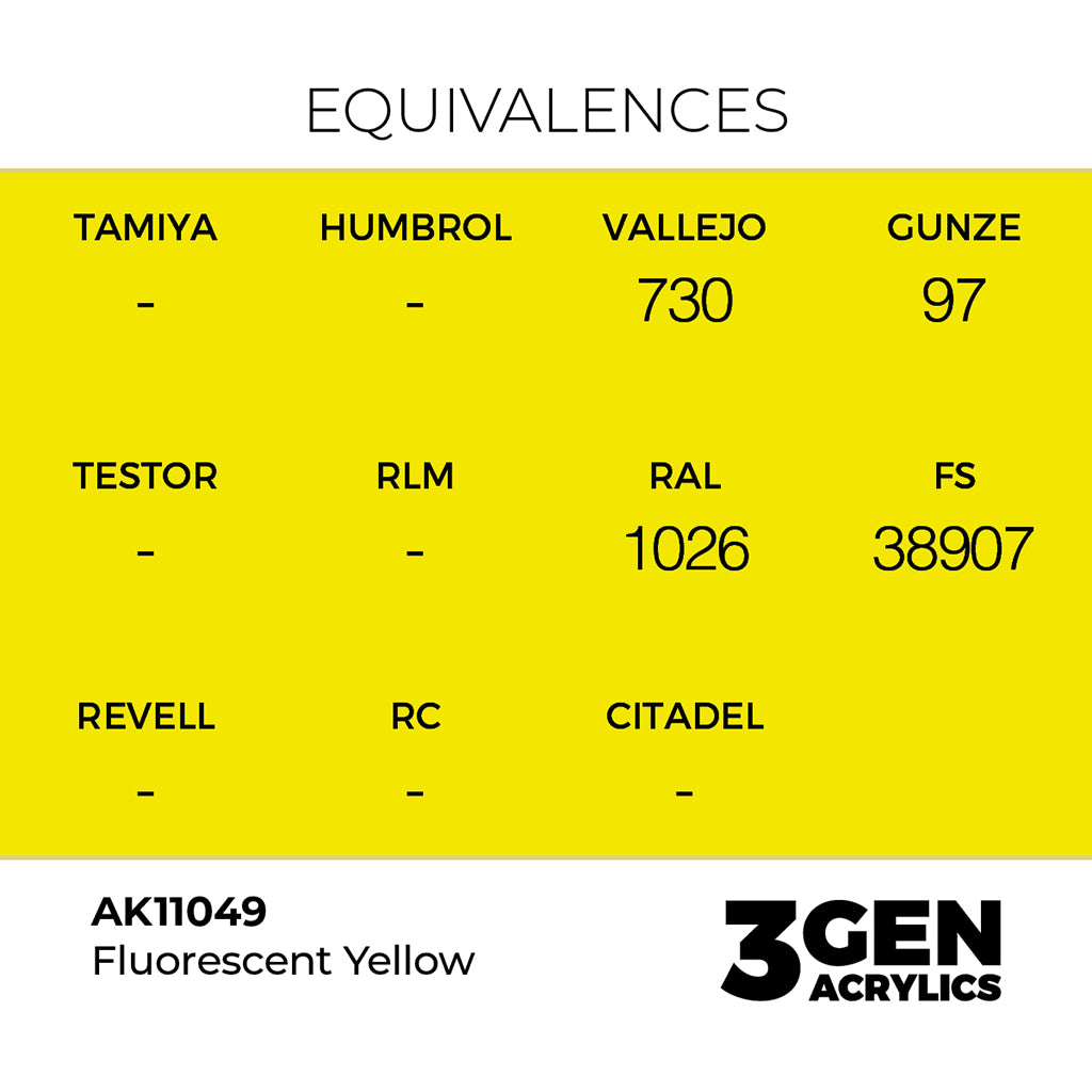 AK - Fluorescent Yellow (18ml) - 3Gen Acrylics