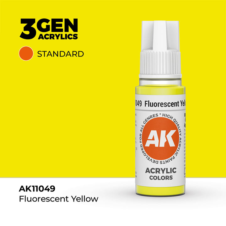 AK - Fluorescent Yellow (18ml) - 3Gen Acrylics
