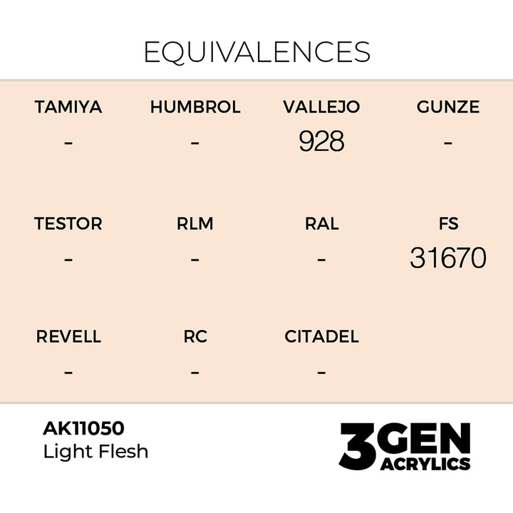 AK - Light Flesh (18ml) - 3Gen Acrylics
