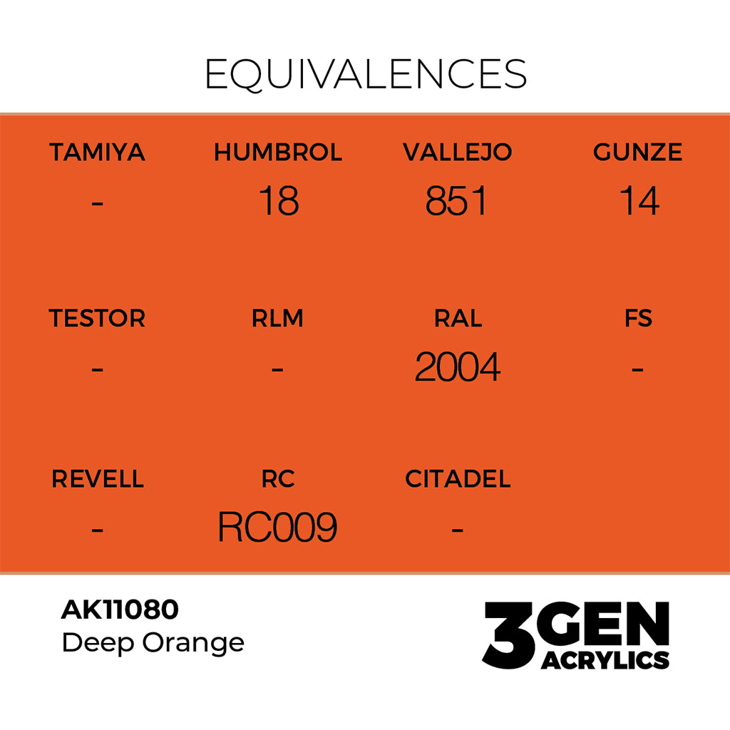 AK - Deep Orange (18ml) - 3Gen Acrylics
