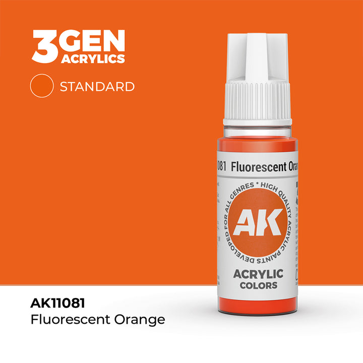 AK - Fluorescent Orange (18ml) - 3Gen Acrylics