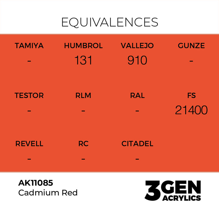 AK - Cadmium Red (18ml) - 3Gen Acrylics
