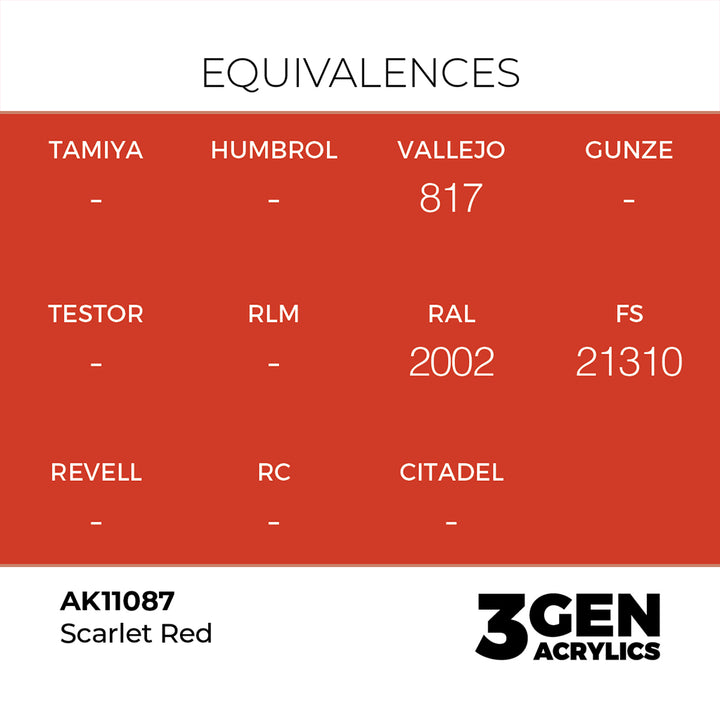 AK - Scarlet Red (18ml) - 3Gen Acrylics