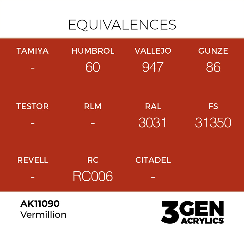 AK - Vermillion (18ml) - 3Gen Acrylics