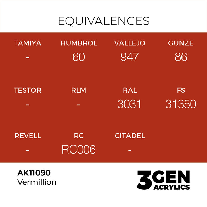 AK - Vermillion (18ml) - 3Gen Acrylics