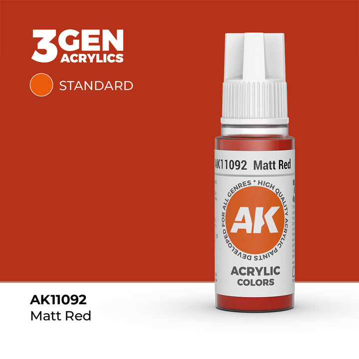 AK - Matt Red (18ml) - 3Gen Acrylics