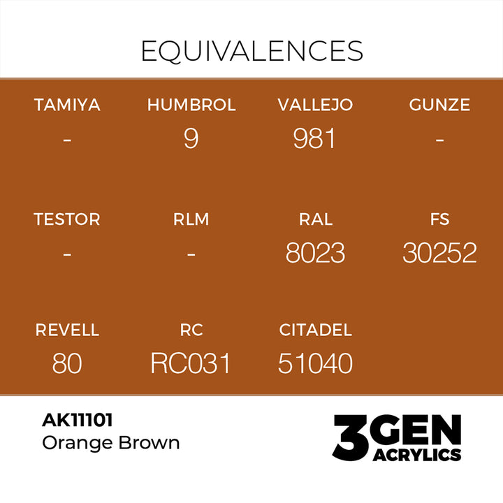 AK - Orange Brown (18ml) - 3Gen Acrylics