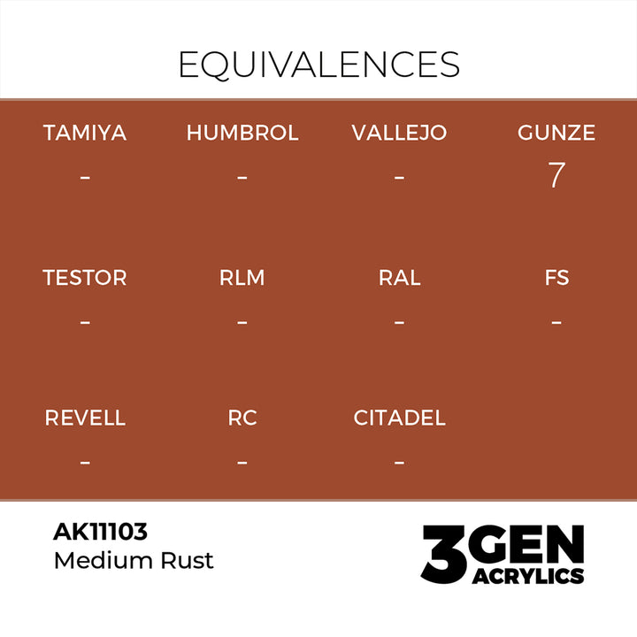AK - Medium Rust (18ml) - 3Gen Acrylics