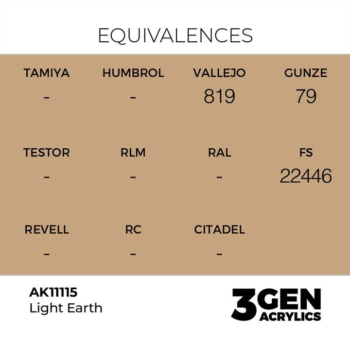 AK - Light Earth (18ml) - 3Gen Acrylics