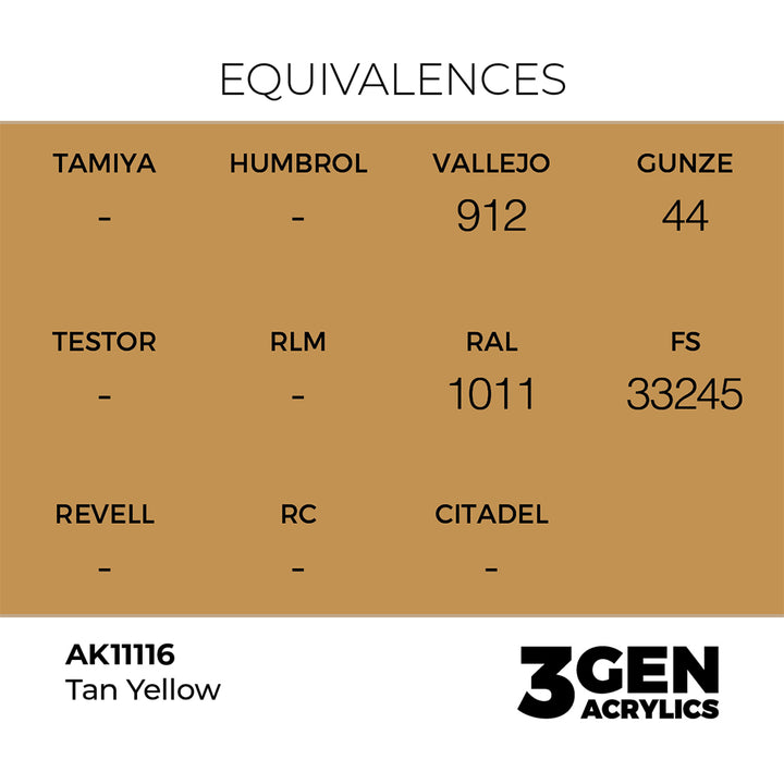 AK - Tan Yellow (18ml) - 3Gen Acrylics