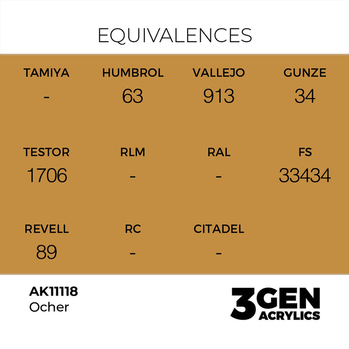 AK - Ocher (18ml) - 3Gen Acrylics