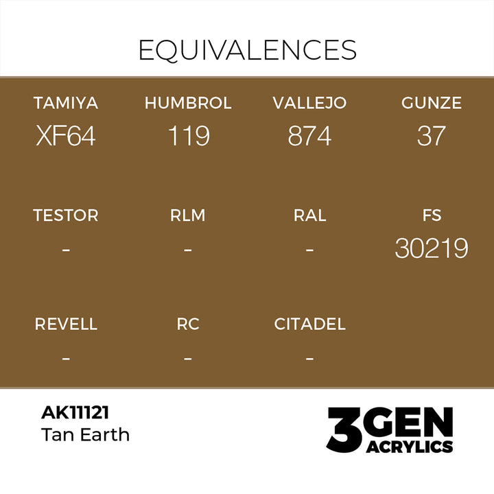 AK - Tan Earth (18ml) - 3Gen Acrylics