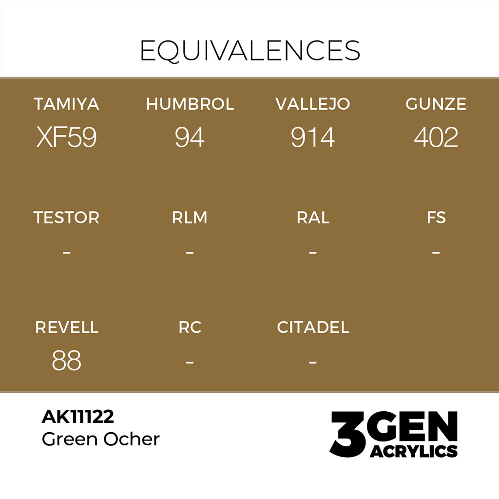 AK - Green Ocher (18ml) - 3Gen Acrylics