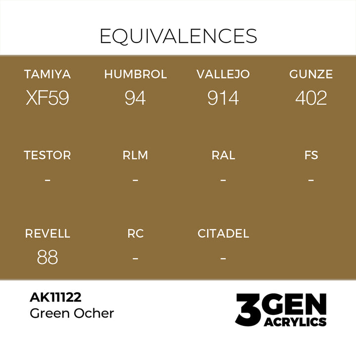AK - Green Ocher (18ml) - 3Gen Acrylics