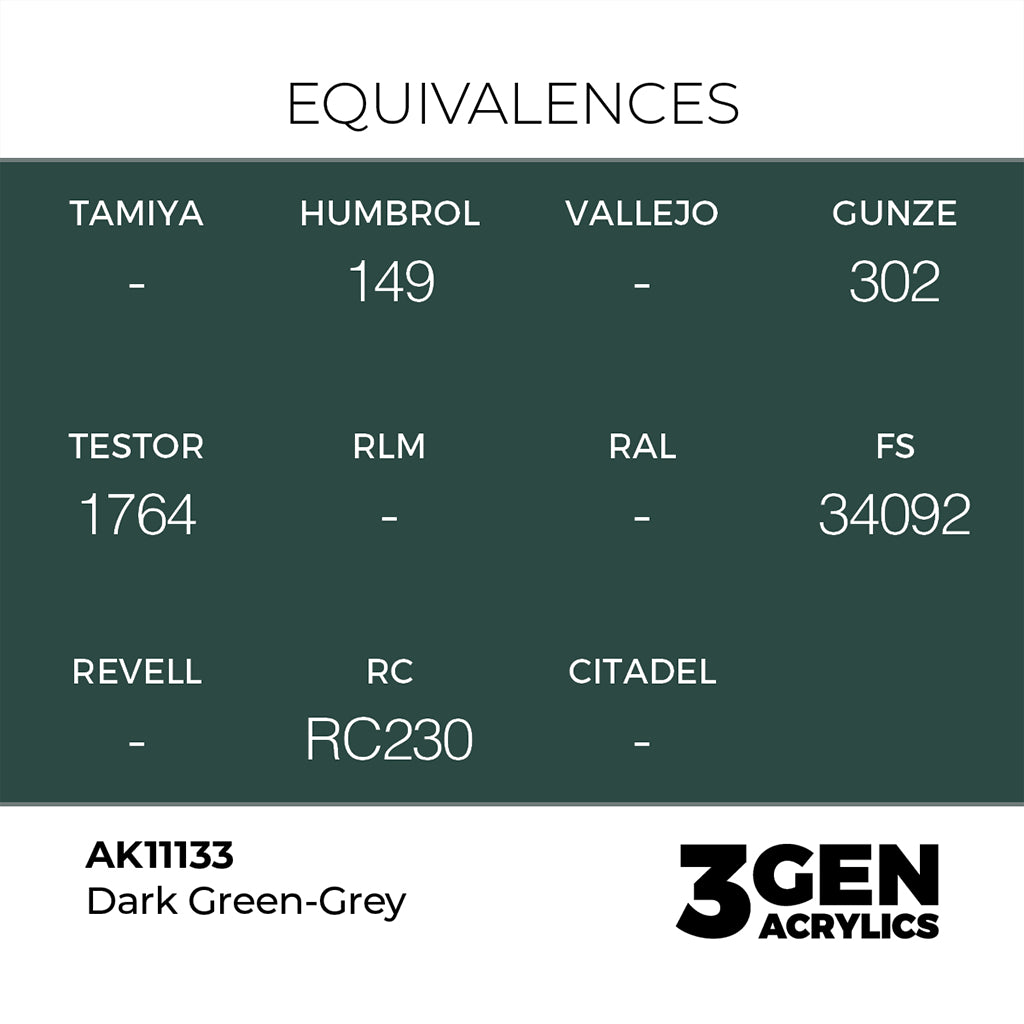AK - Dark Green Grey (18ml) - 3Gen Acrylics