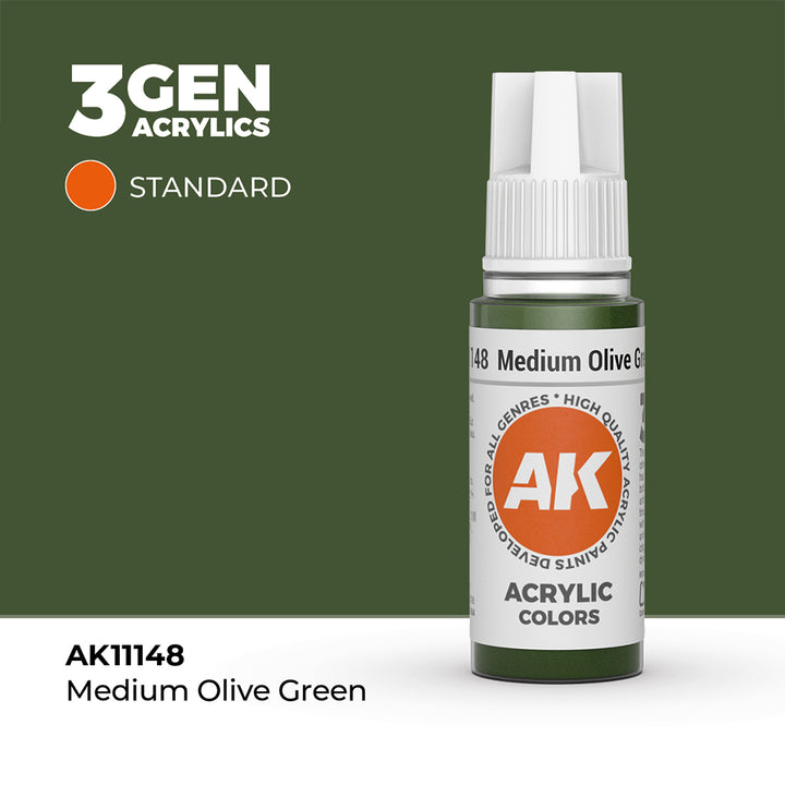 AK - Medium Olive Green (18ml) - 3Gen Acrylics