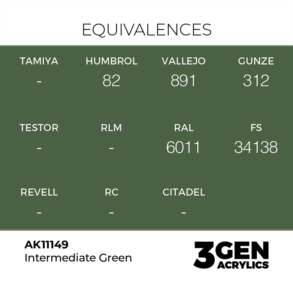 AK - Intermediate Green (18ml) - 3Gen Acrylics