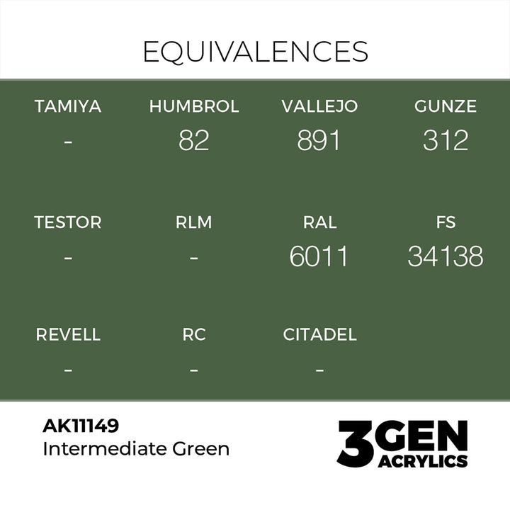 AK - Intermediate Green (18ml) - 3Gen Acrylics