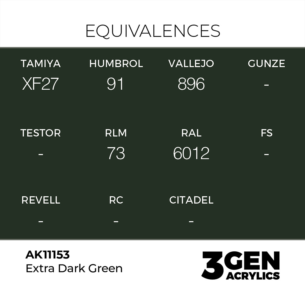 AK - Extra Dark Green (18ml) - 3Gen Acrylics