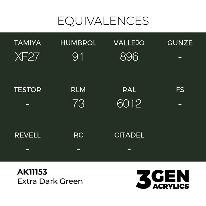 AK - Extra Dark Green (18ml) - 3Gen Acrylics
