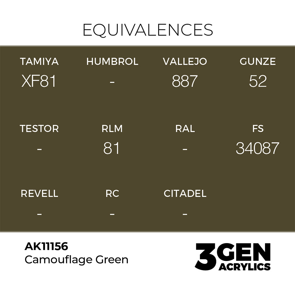 AK - Camouflage Green (18ml) - 3Gen Acrylics
