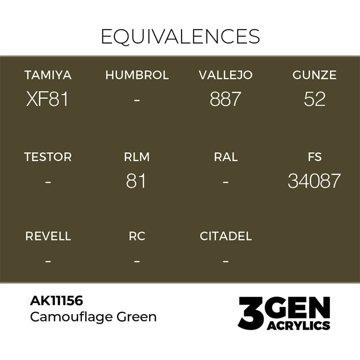 AK - Camouflage Green (18ml) - 3Gen Acrylics