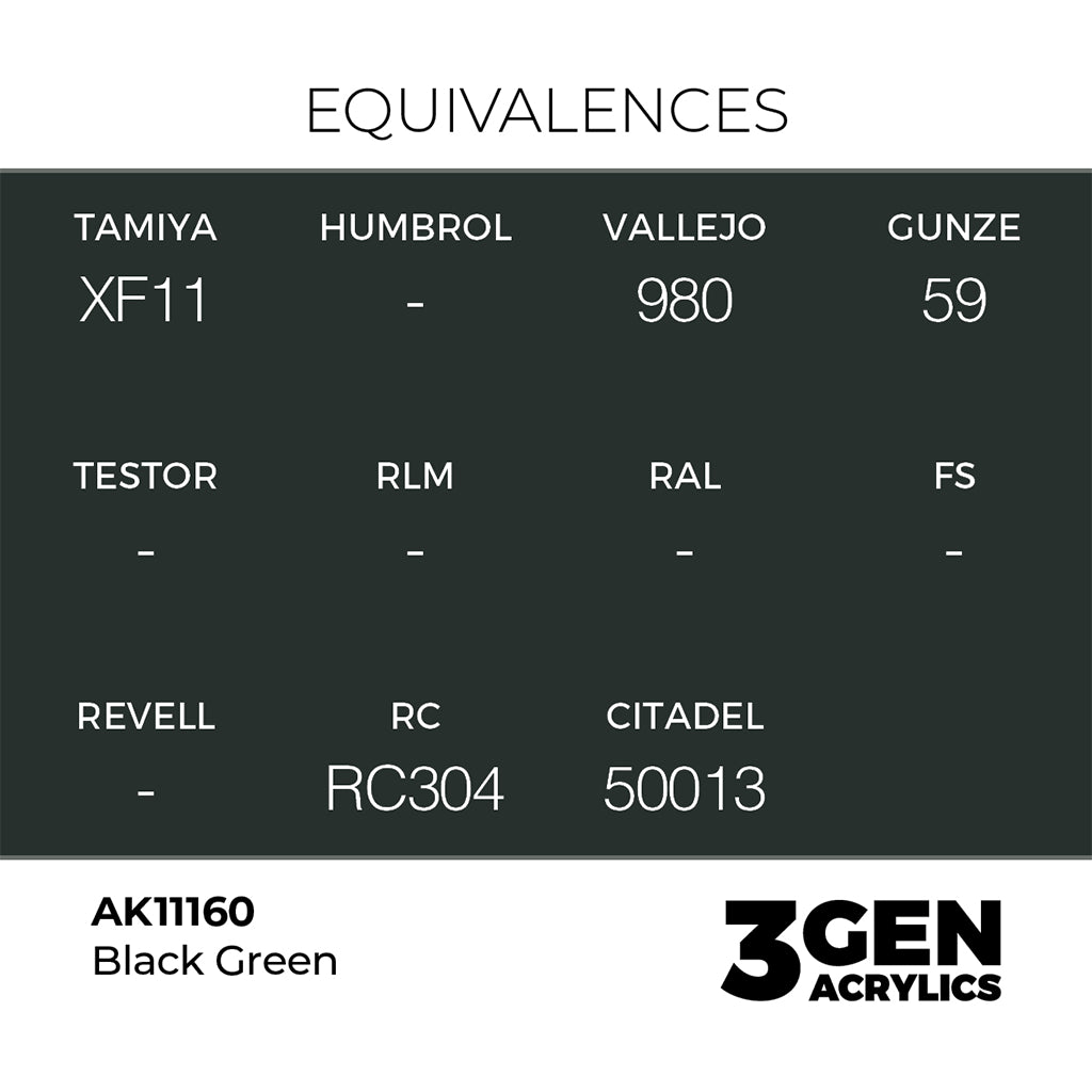 AK - Black Green (18ml) - 3Gen Acrylics