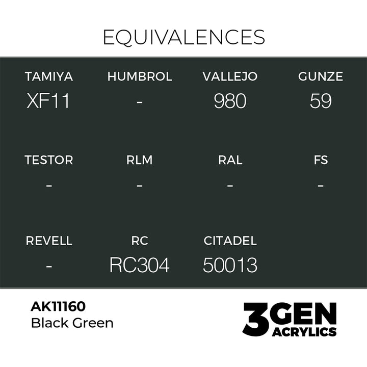 AK - Black Green (18ml) - 3Gen Acrylics