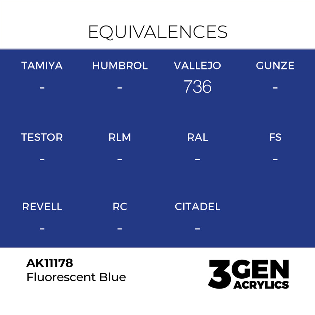 AK - Fluorescent Blue (18ml) - 3Gen Acrylics