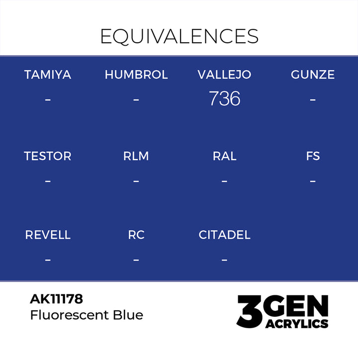 AK - Fluorescent Blue (18ml) - 3Gen Acrylics