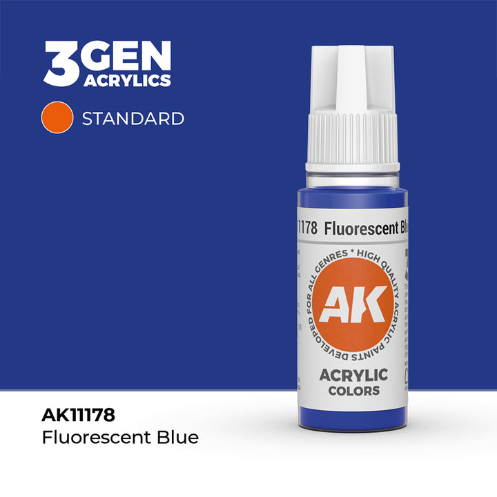 AK - Fluorescent Blue (18ml) - 3Gen Acrylics