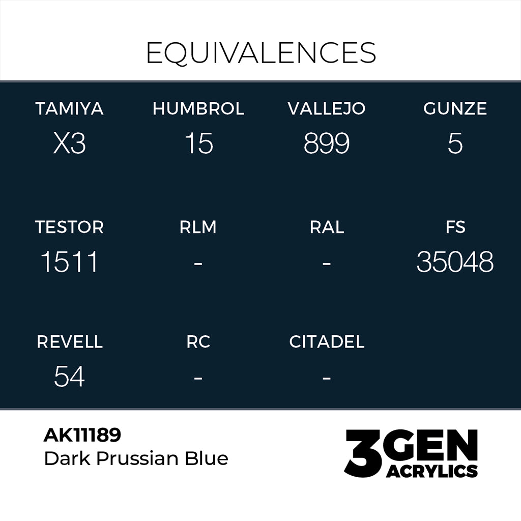 AK - Dark Prussian Blue (18ml) - 3Gen Acrylics