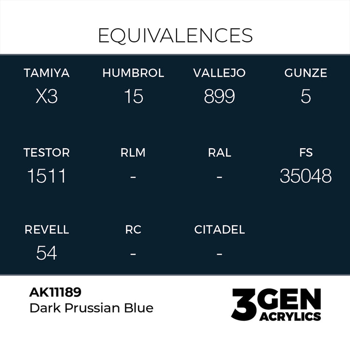 AK - Dark Prussian Blue (18ml) - 3Gen Acrylics