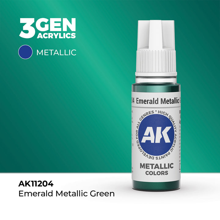 AK - Emerald Metallic Green (18ml) - 3Gen Acrylics