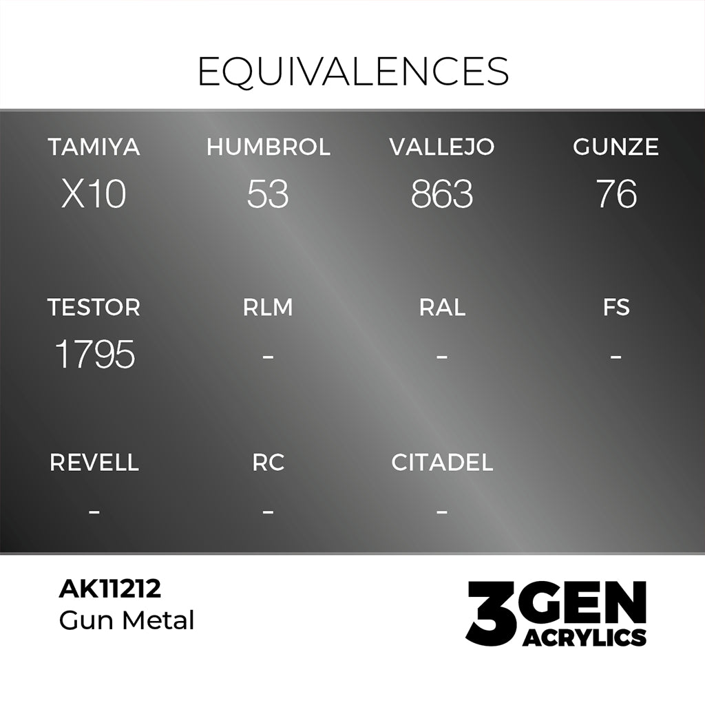 AK - Gun Metal (18ml) - 3Gen Acrylics